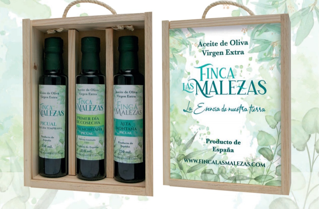 Aove Estuche madera AOVE 3 botellas 250 ml