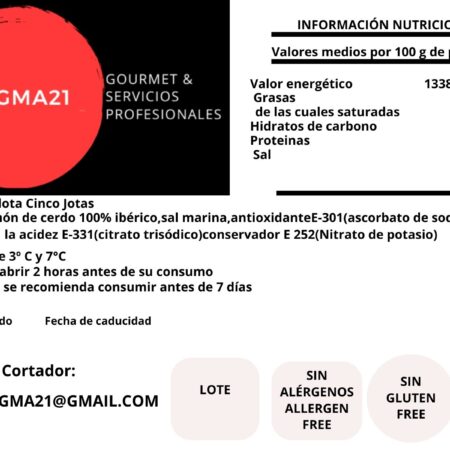 BLISTER 120 GR. JAMÓN CINCO JOTAS AL CORTE